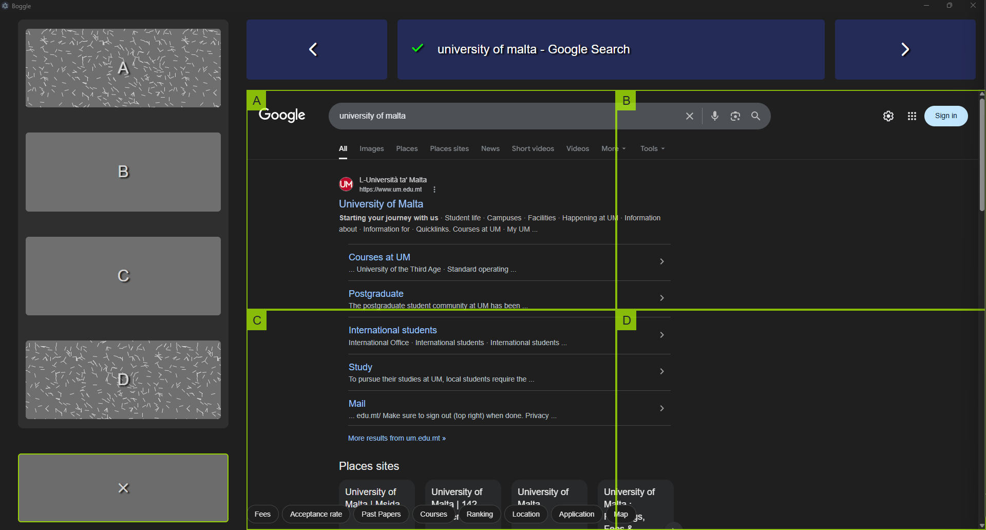 Select Screen Algorithm